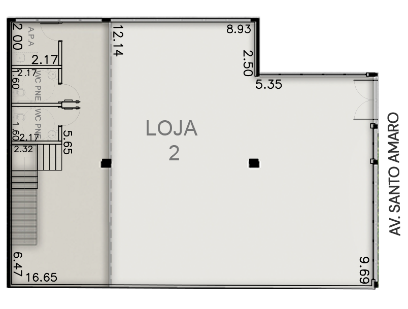 Loja 2 - 275,57m² (Térreo)